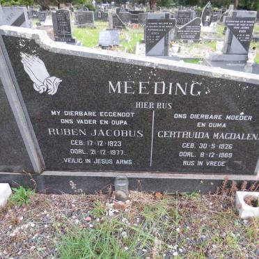 MEEDING Ruben Jacobus 1923-1977 & Gertuida Magdalena 1926-1989