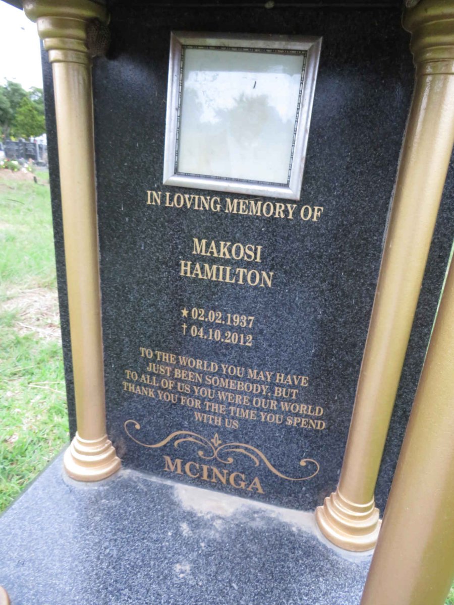 MCINGA Makosi Hamilton 1937-2012