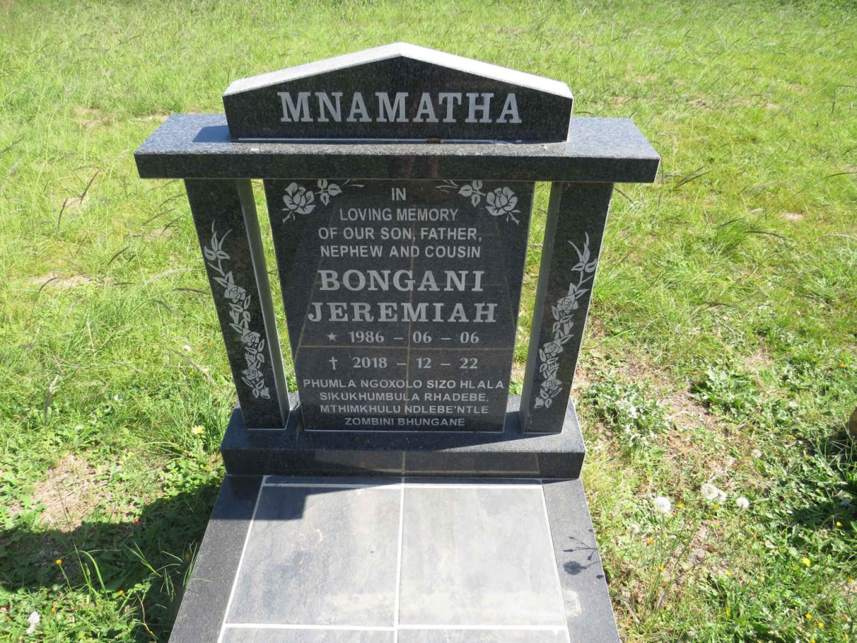 MNAMATHA Bongani Jeremiah 1986-2018