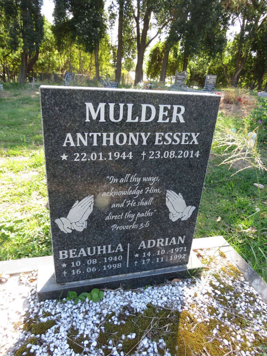 MULDER Anthony Essex 1944-2014 :: MULDER Beauhla 1940-1998 :: MULDER Adrian 1971-1992
