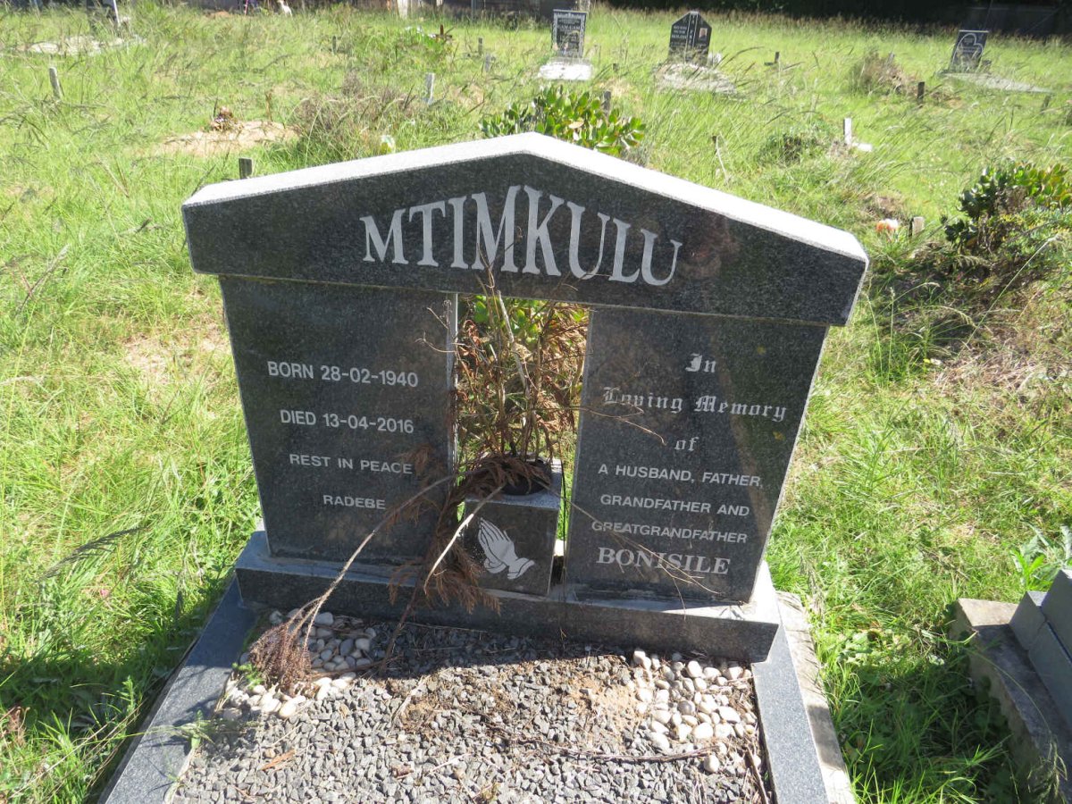MTIMKULU Bonisile 1940-2016