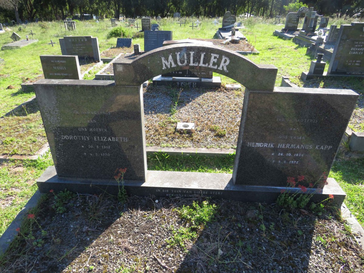 MULLER Hendrik Hermanus Kapp 1894-1975 &amp; Dorothy Elizabeth 1915-1970