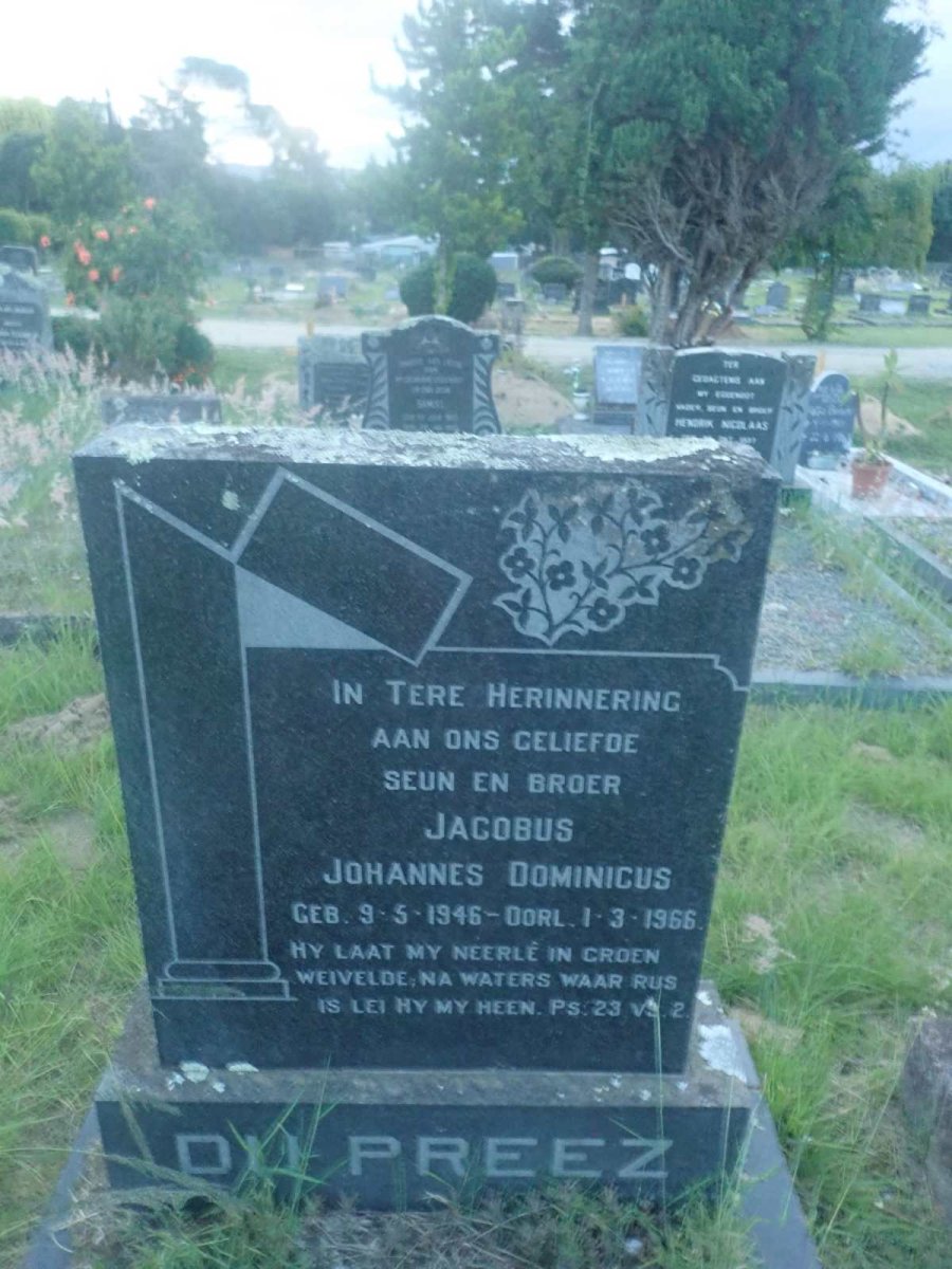 PREEZ Jacobus Johannes Dominicus, du 1946-1966
