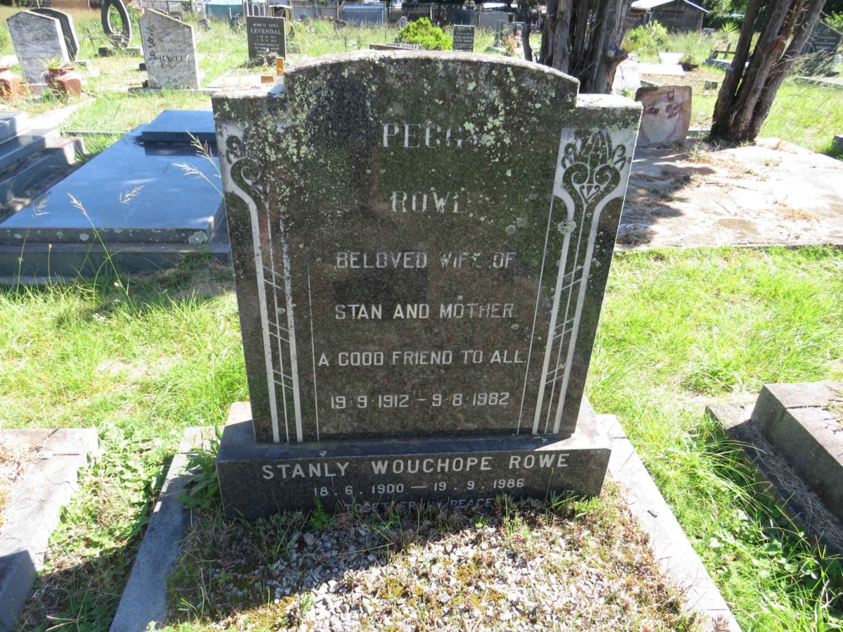 ROWE Stanly Wouchope 1900-1986 &amp; Peggy 1912-1982