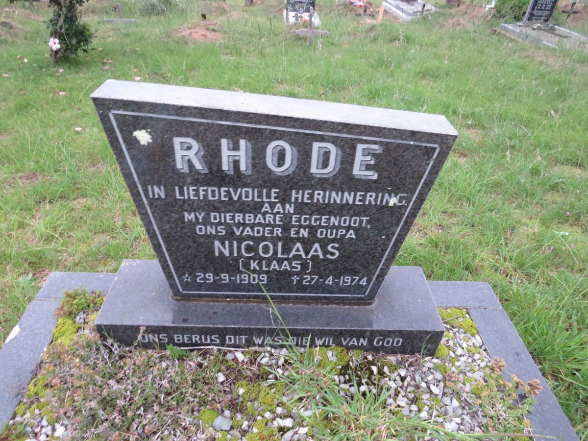 RHODE Nicolaas 1909-1974