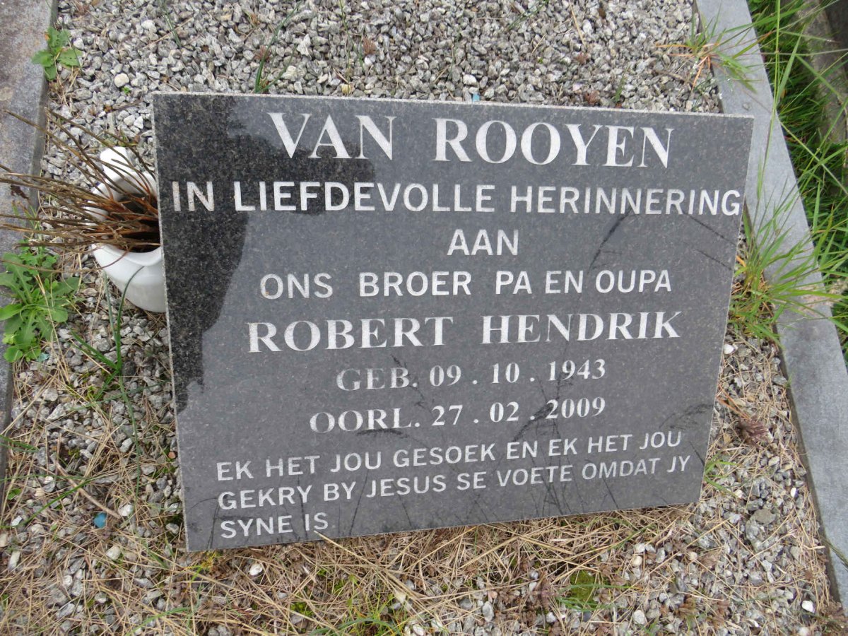 ROOYEN Robert Hendrik, van 1943-2009