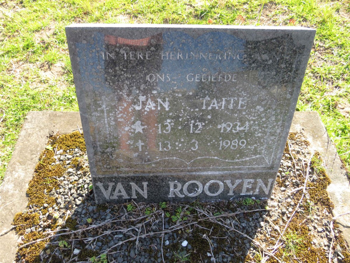 ROOYEN Jan Taite, van 1934-1989