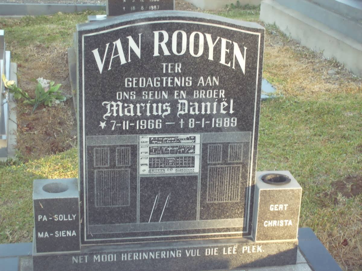 ROOYEN Marius Daniel, van 1966-1989