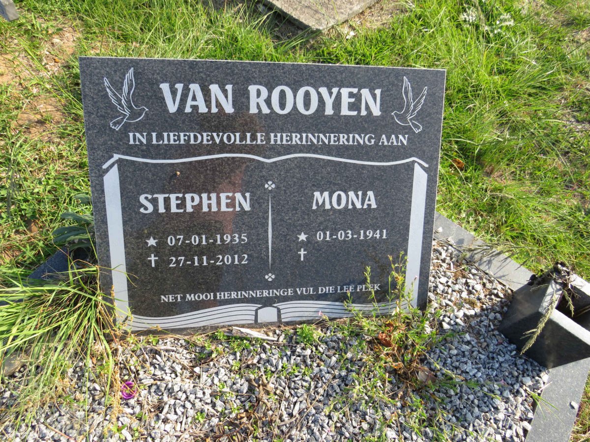 ROOYEN Stephen, van 1935-2012 &amp; Mona 1941-