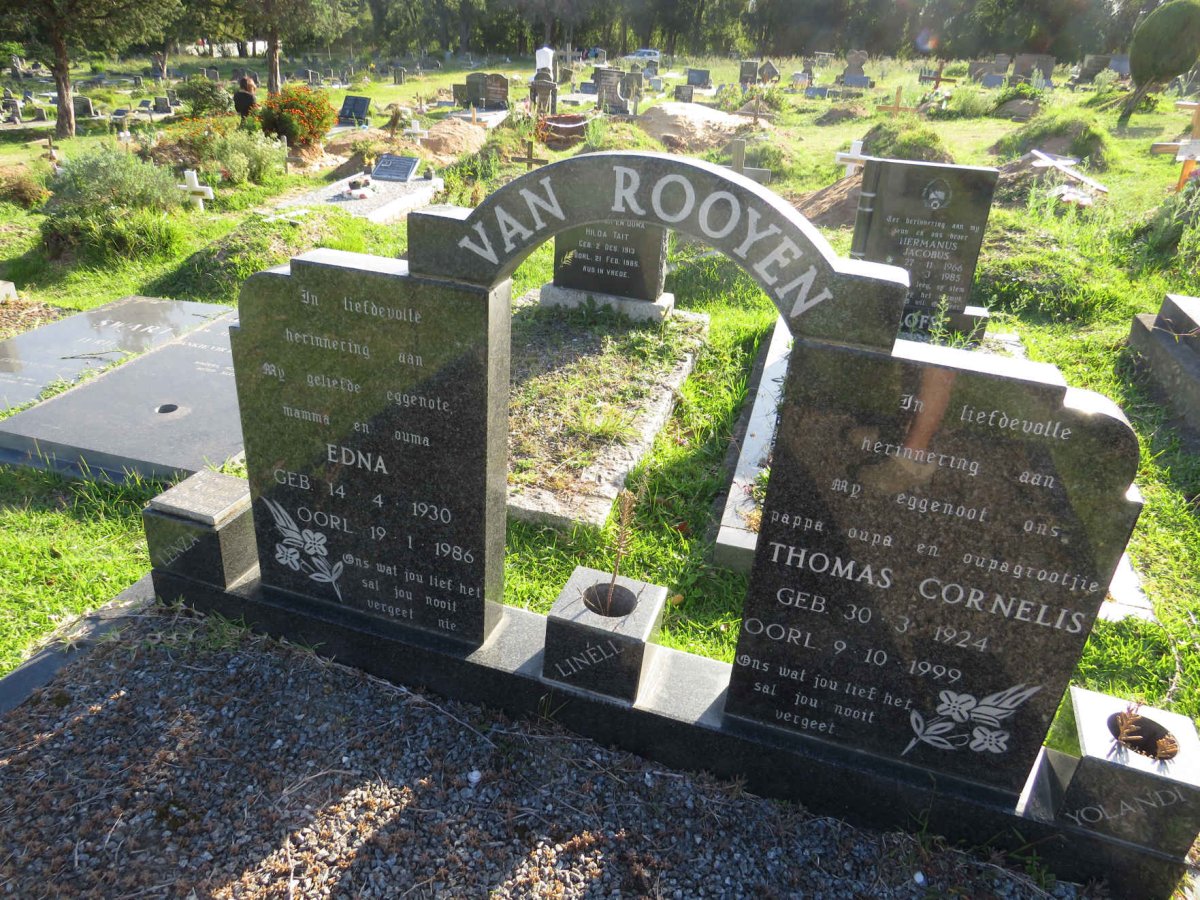 ROOYEN Thomas Cornelis, van 1924-1999 &amp; Edna 1930-1986