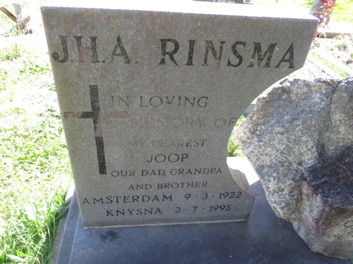 RINSMA J.H.A. 1922-1995