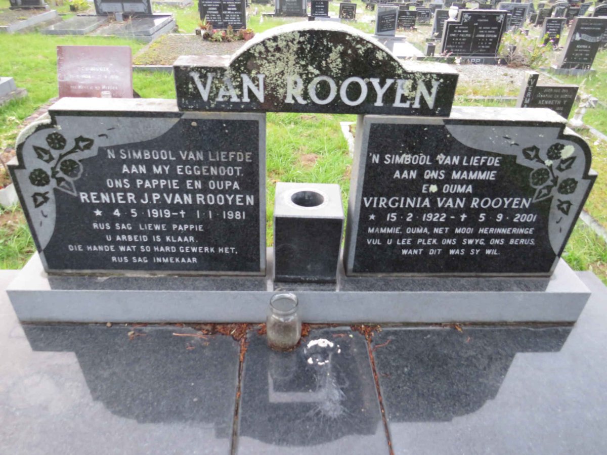 ROOYEN Renier J.P., van 1919-1981 & Virginia 1922-2001