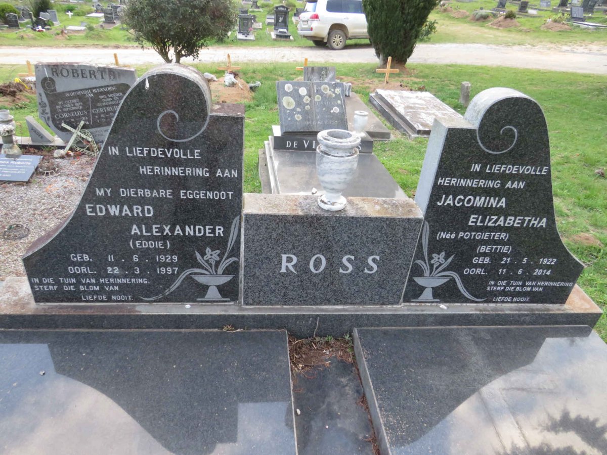 ROSS Edward Alexander 1929-1997 & Jacomina Elizabetha POTGIETER 1922-2014