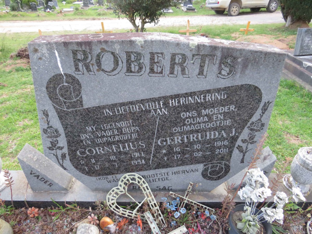 ROBERTS Cornelius 1913-1994 & Gertruida J. 1916-2011