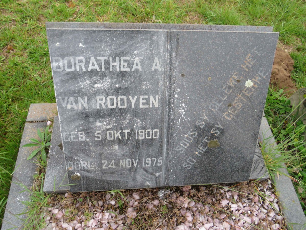 ROOYEN Dorathea A., van 1900-1975