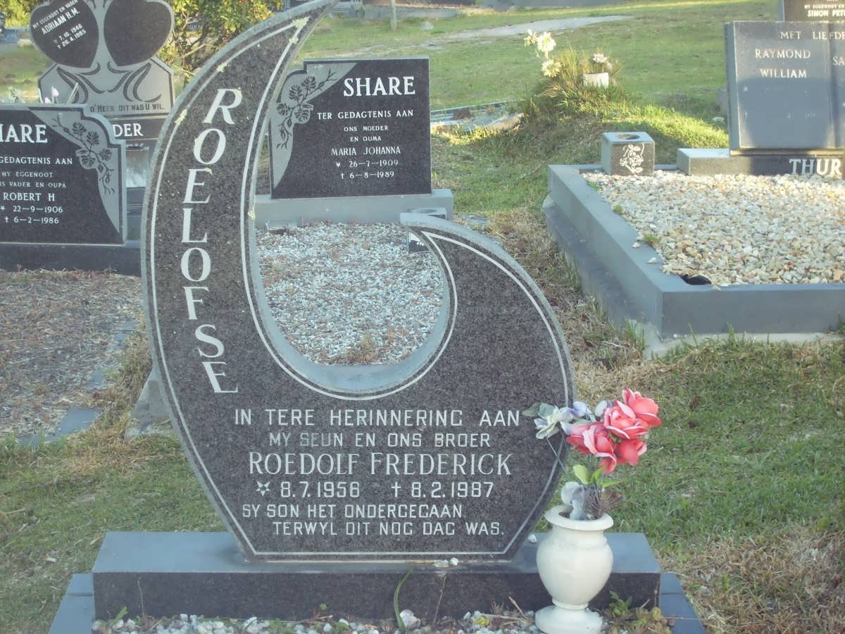 ROELOFSE Roedolf Frederick 1958-1987