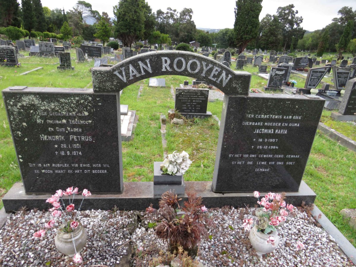 ROOYEN Hendrik Petrus, van 1901-1974 & Jacomina Maria 1907-1984