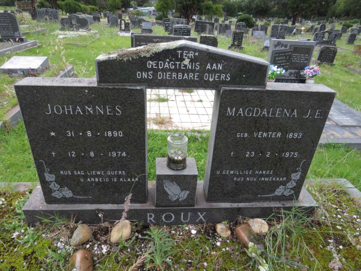 ROUX Johannes 1890-1974 & Magdalena J.E. 1893-1975