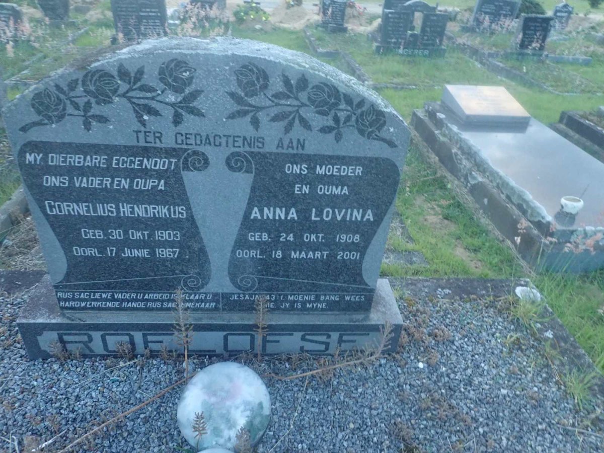 ROELOFSE Cornelius Hendrikus 1903-1967 & Anna Lovina 1908-2001