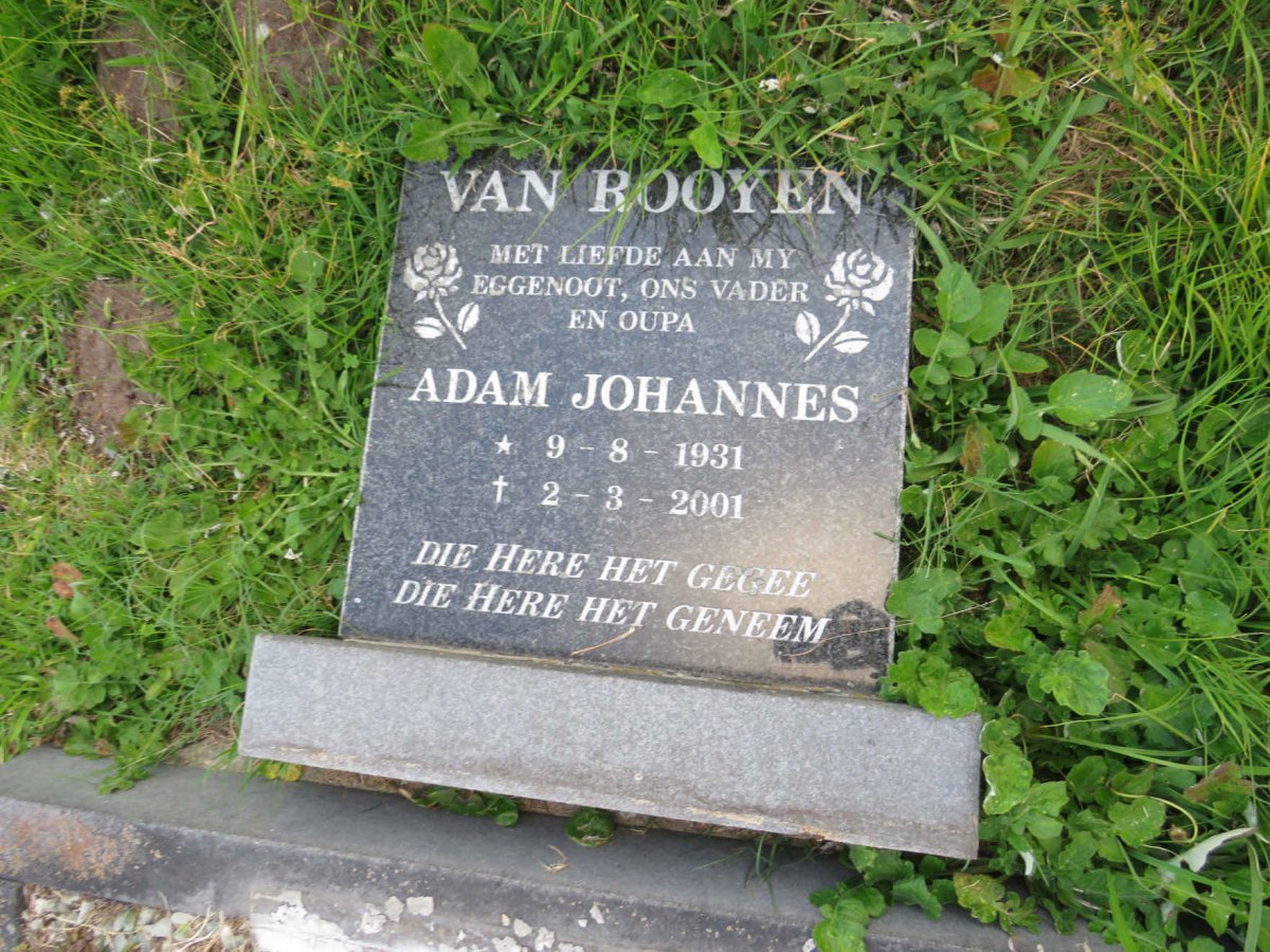 ROOYEN Adam Johannes, van 1931-2001
