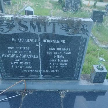 SMIT Hendrik Johannes 1931-1992 & Edna TAYLOR 1929-1986