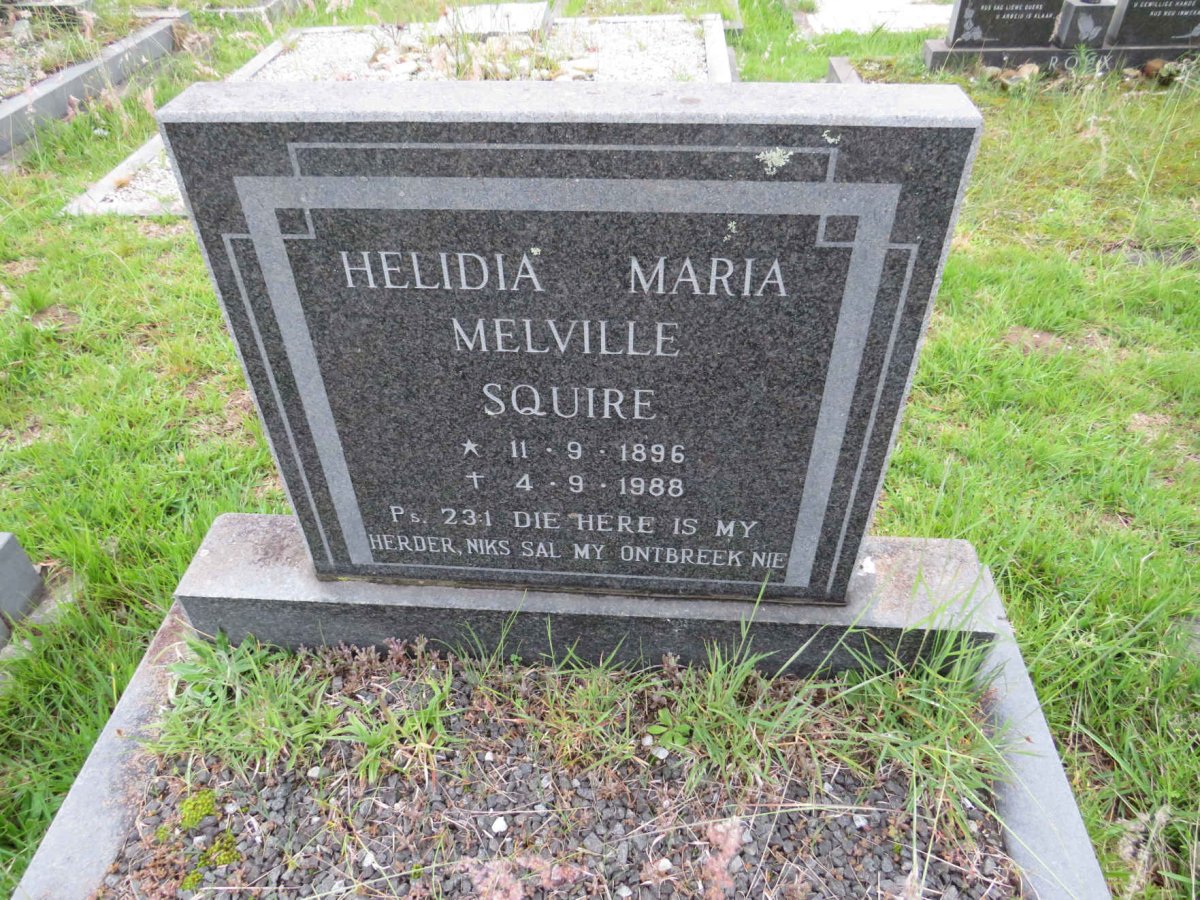 SQUIRE Helidia Maria Melville 1896-1988