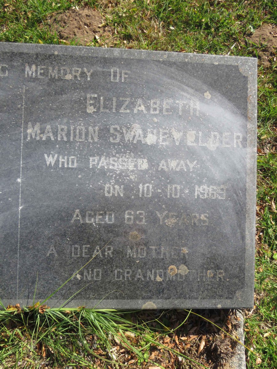 SWANEVELDER Elizabeth Marion -1969