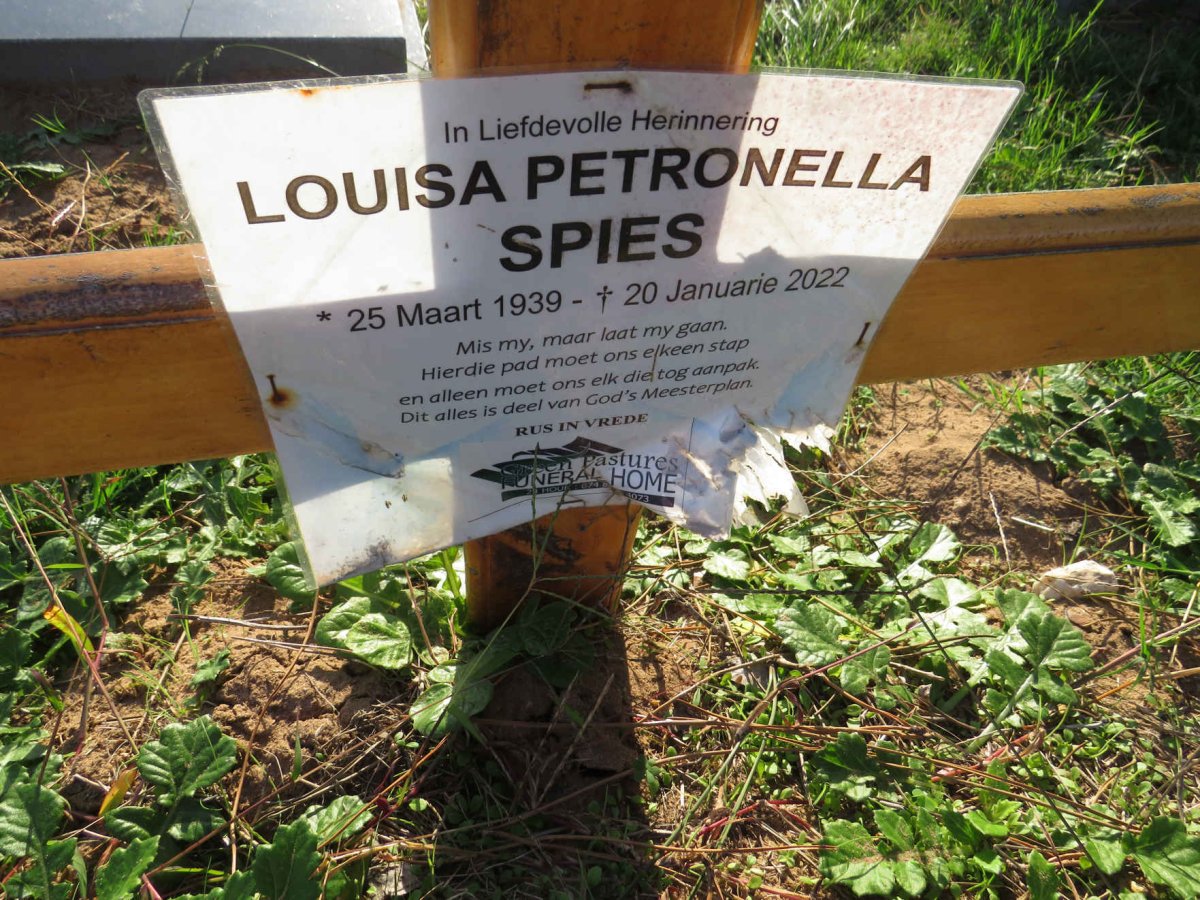 SPIES Louisa Petronella 1939-2022
