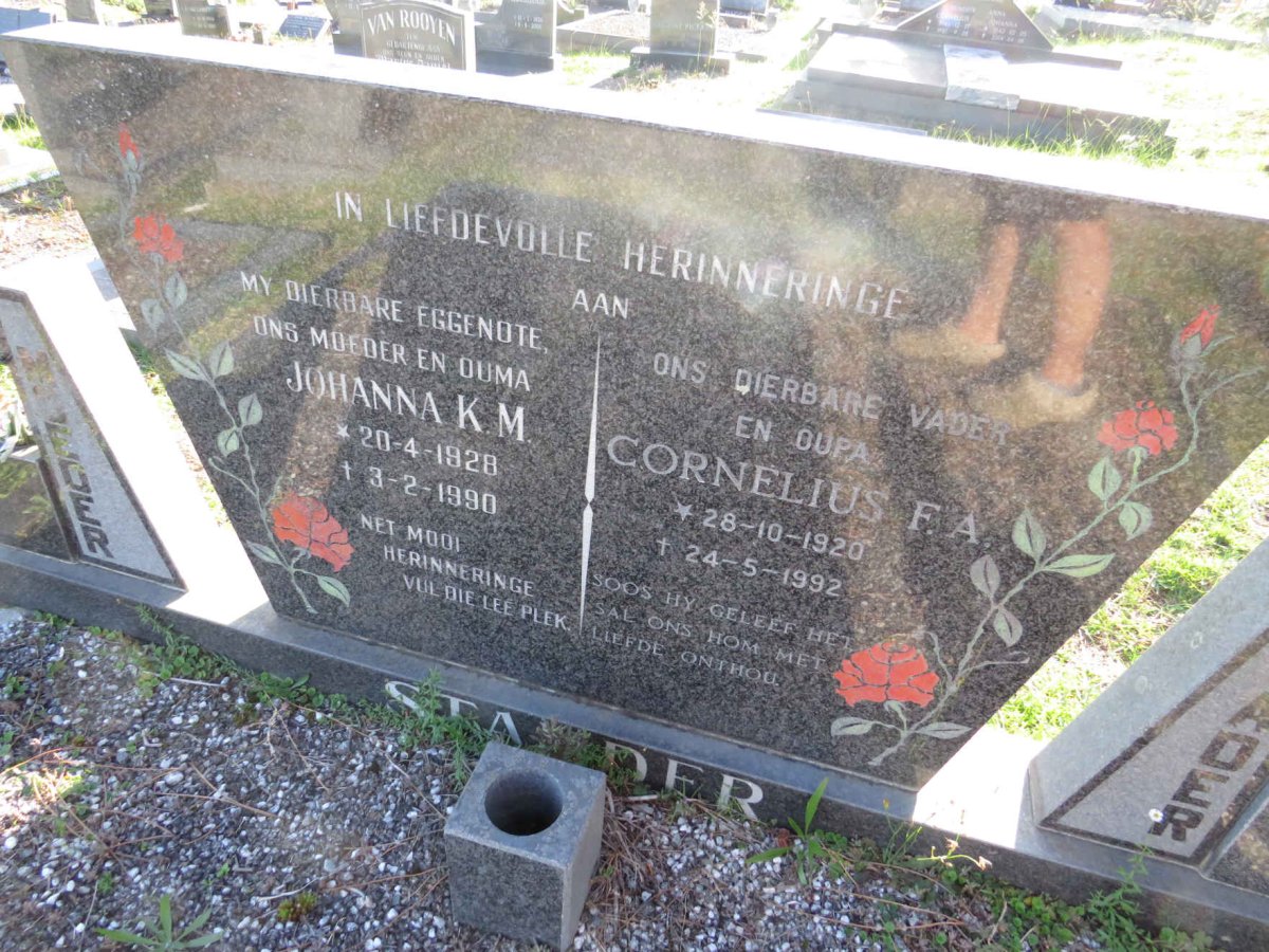 STANDER Cornelius F.A. 1920-1992 &amp; Johanna K.M. 1928-1990