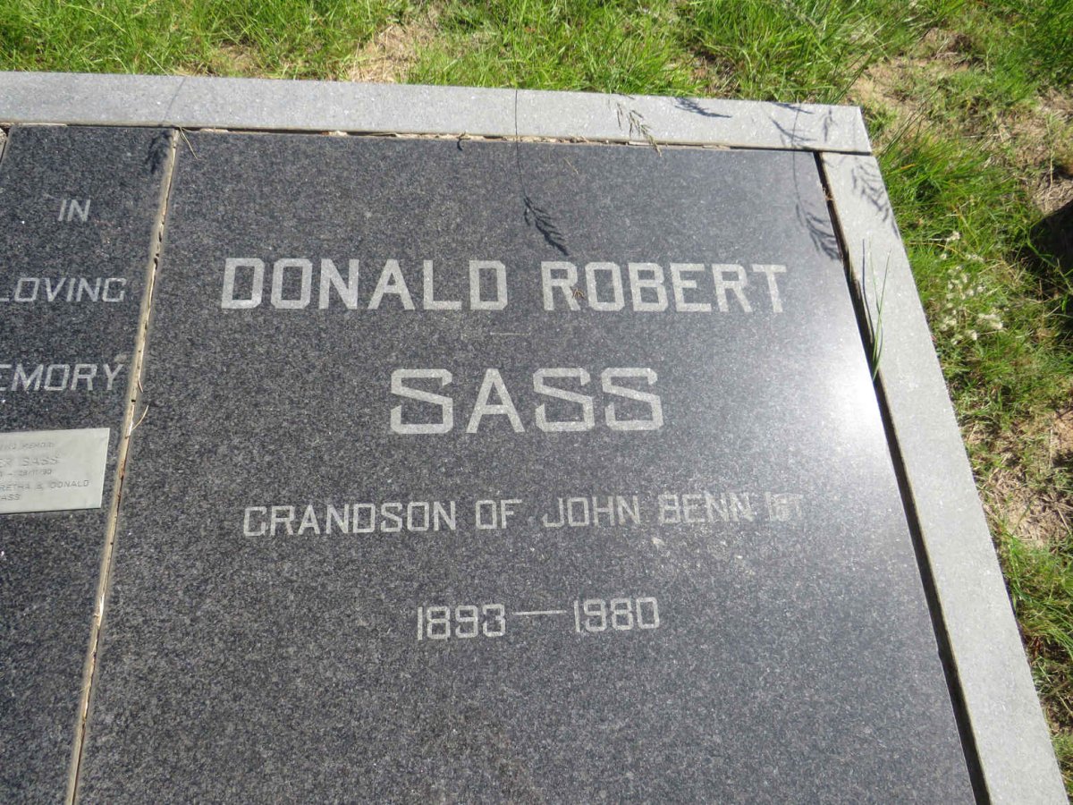 SASS Donald Robert 1893-1980 &amp; Margaretha RADEMEYER 1911-1968 :: SASS Peter 1946-1990