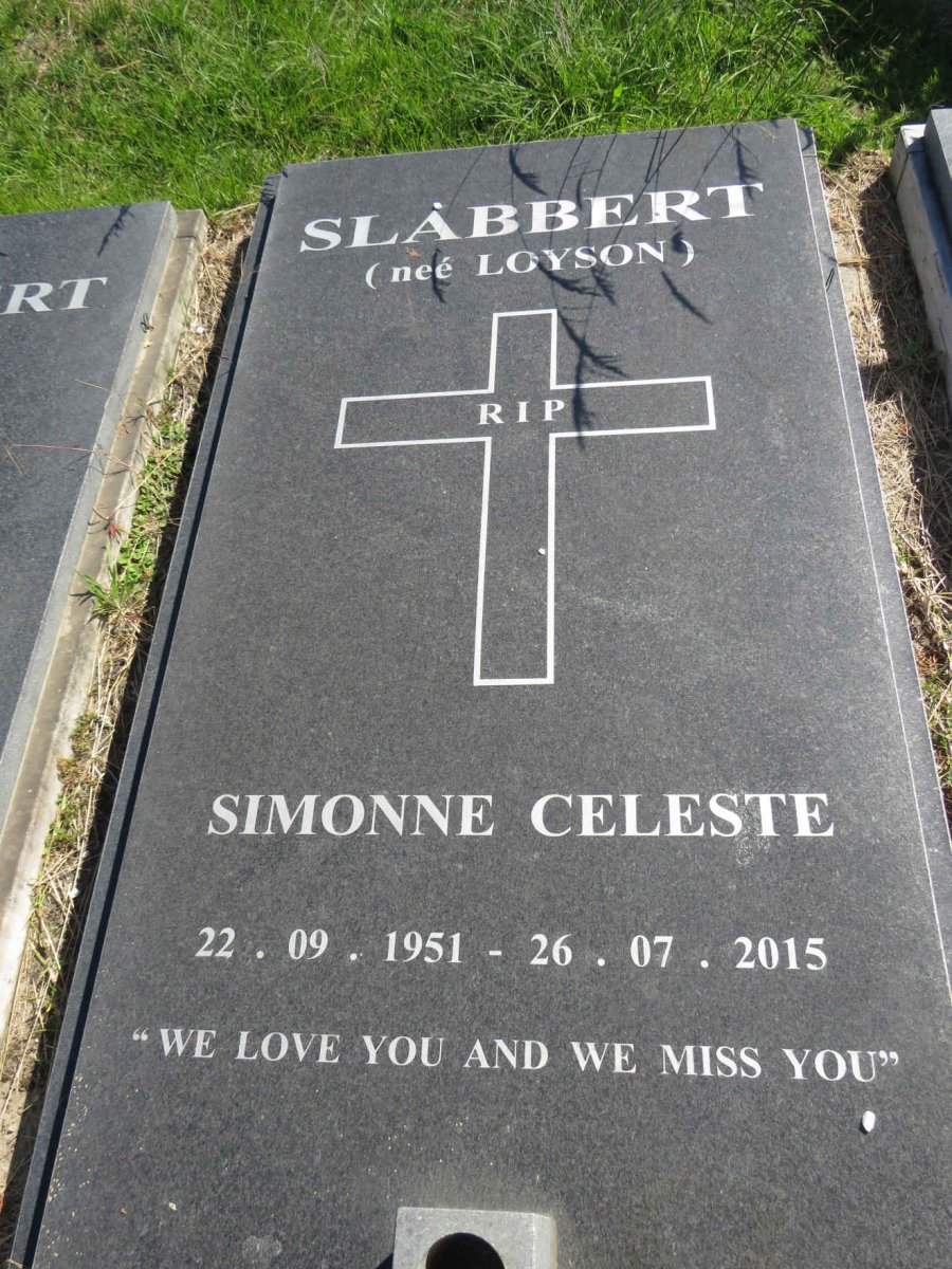 SLABBERT Simonne Celeste nee LOYSON 1951-2015