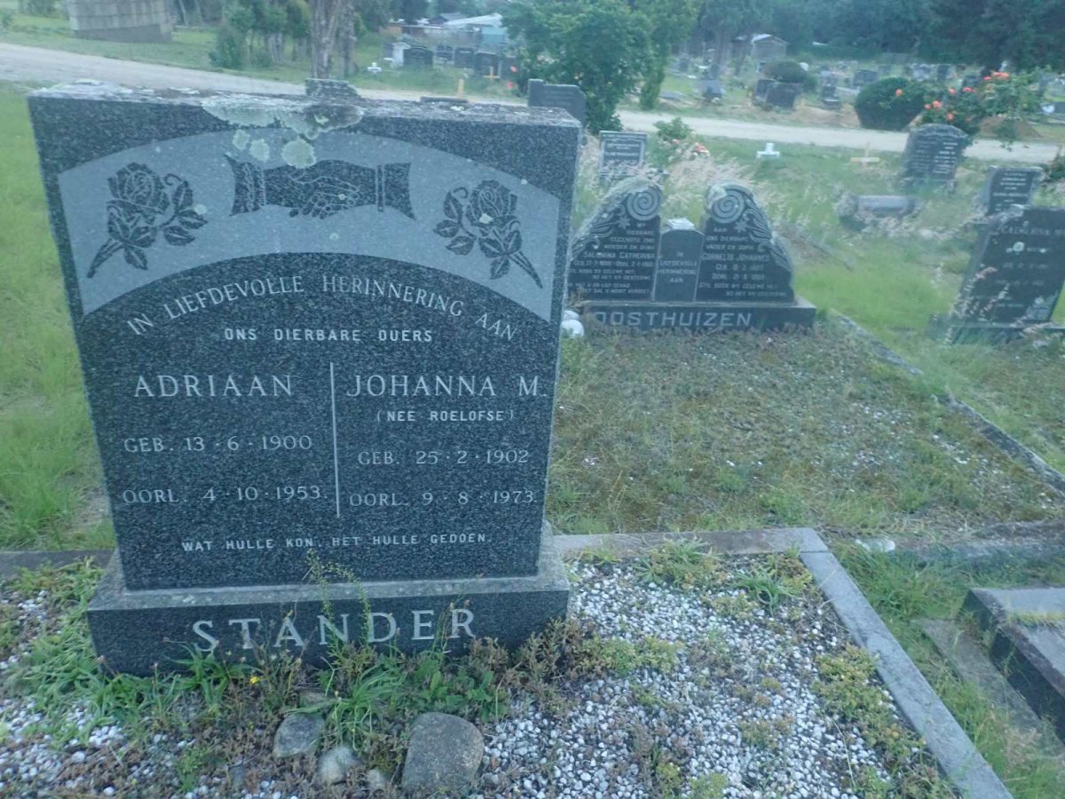 STANDER Adriaan 1900-1953 & Johanna M. ROELOFSE 1902-1973