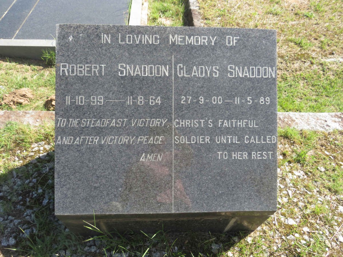 SNADDON Robert 1899-1964 &amp; Gladys 1900-1989