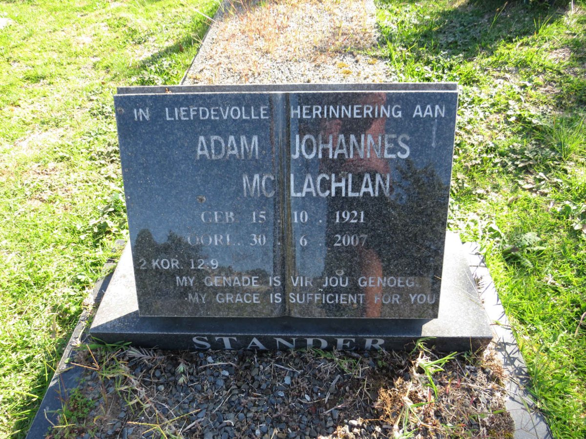 STANDER Adam Johannes McLachlan 1921-2007