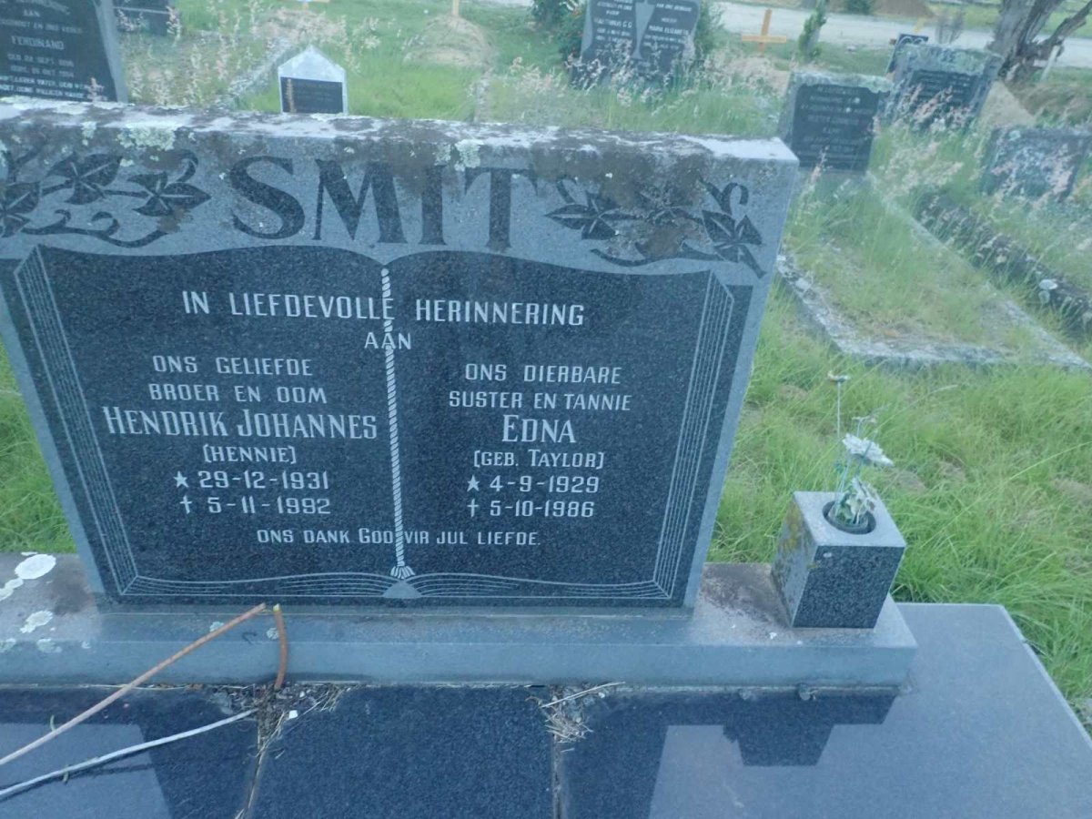 SMIT Hendrik Johannes 1931-1992 & Edna TAYLOR 1929-1986