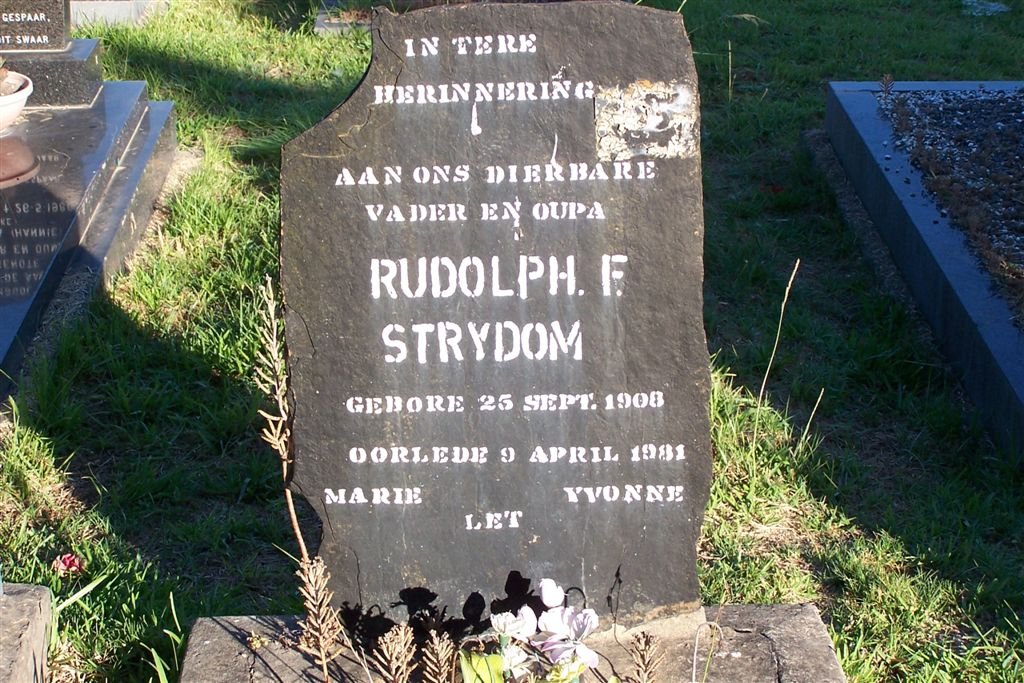 STRYDOM Rudolph F. 1908-1981