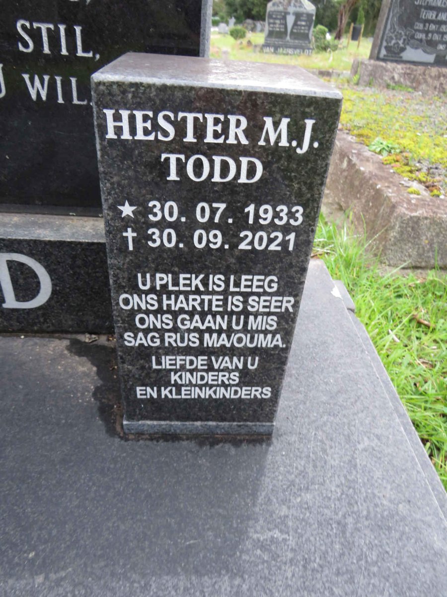 TODD Hester M.J. 1933-2021