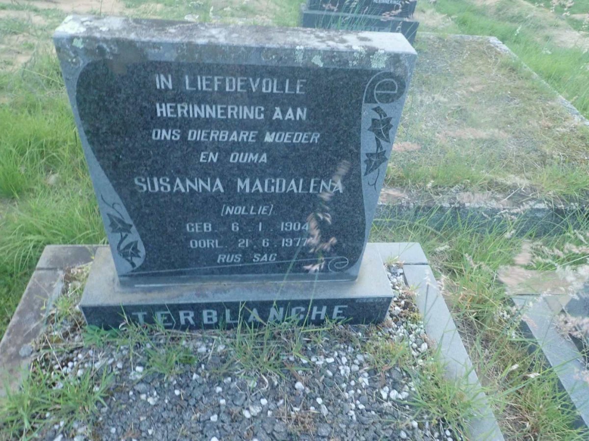 TERBLANCHE Susanna Magdalena 1904-1977