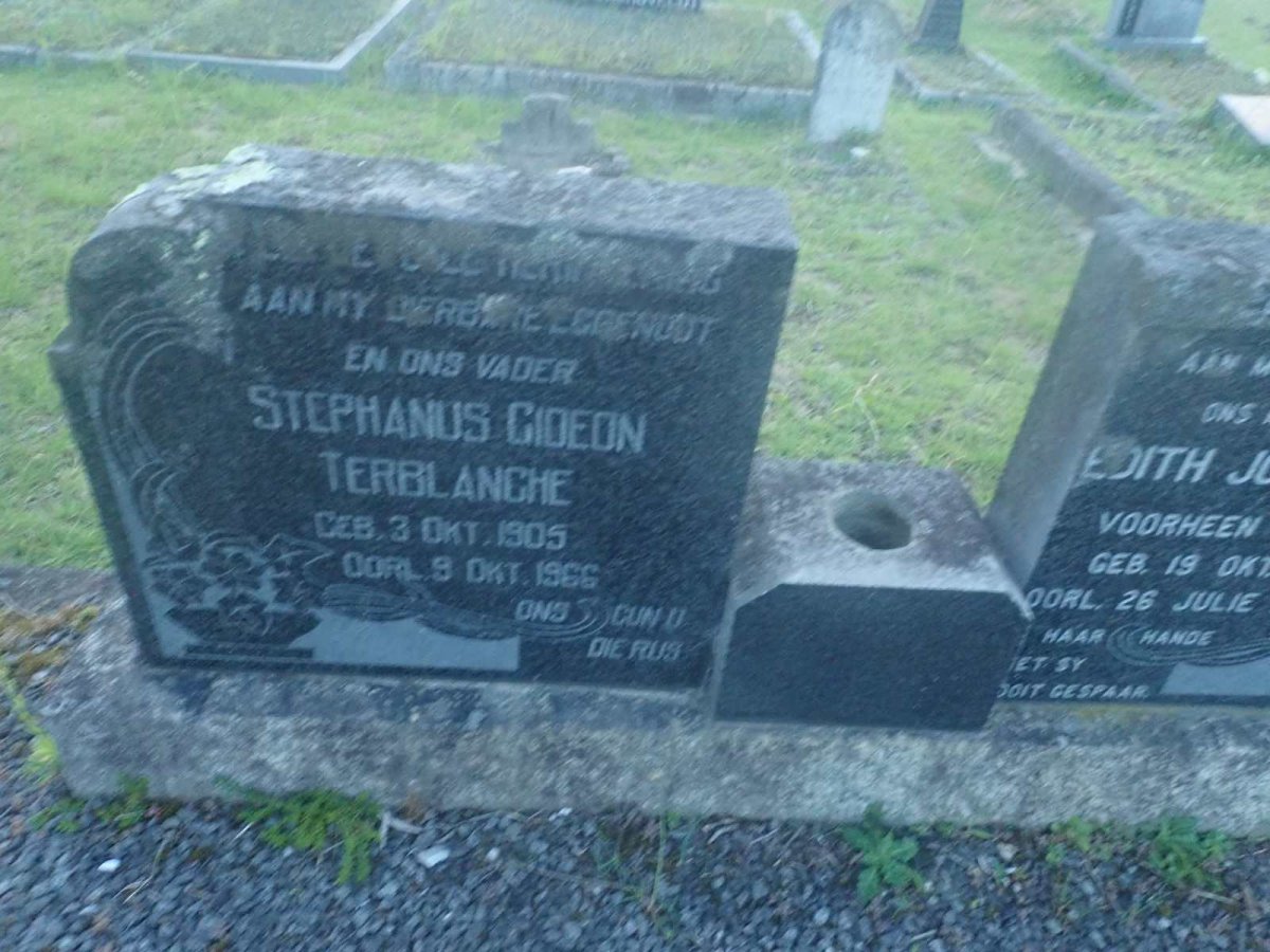 TERBLANCHE Stephanus Gideon 1905-1966 :: JONKER Edith voorheen TERBLANCHE nee BARNARD 1913-1993 _2