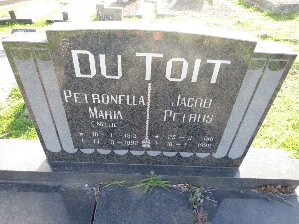 TOIT Jacob Petrus, du 1911-1996 &amp; Petronella Maria 1913-1992