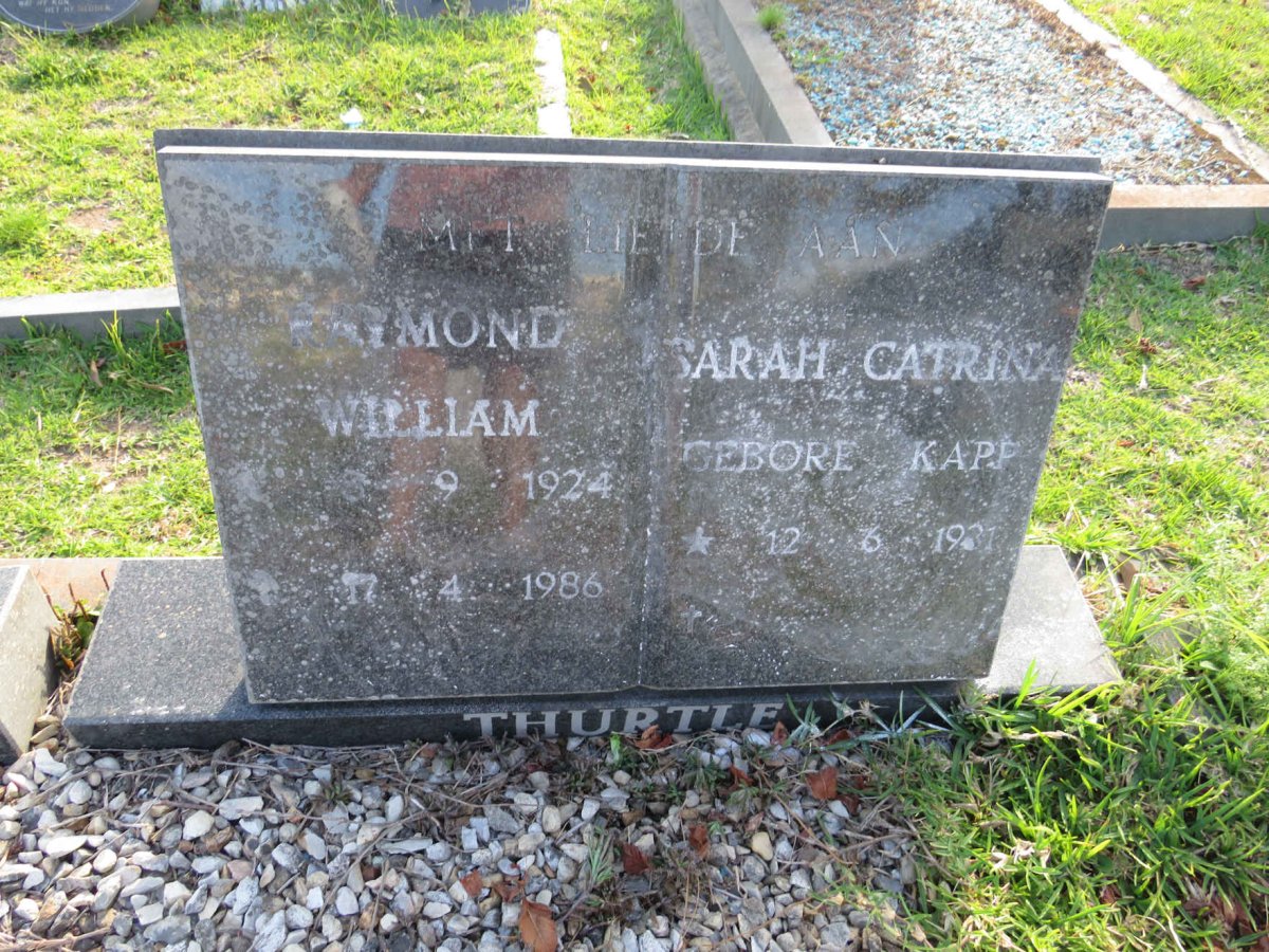 THURTLE Raymond William 1924-1986 &amp; Sarah Catrina KAPP 1931-