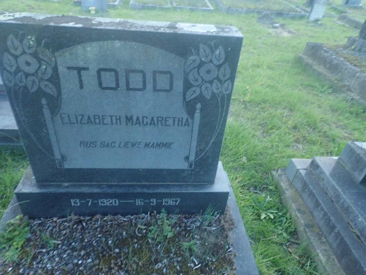 TODD Elizabeth Magaretha 1920-1967