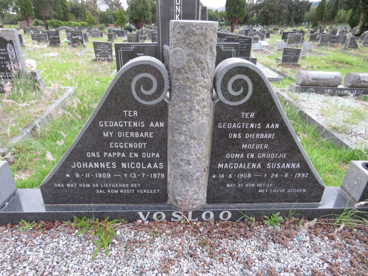 VOSLOO Johannes Nicolaas 1909-1979 & Magdalena Susanna 1908-1992