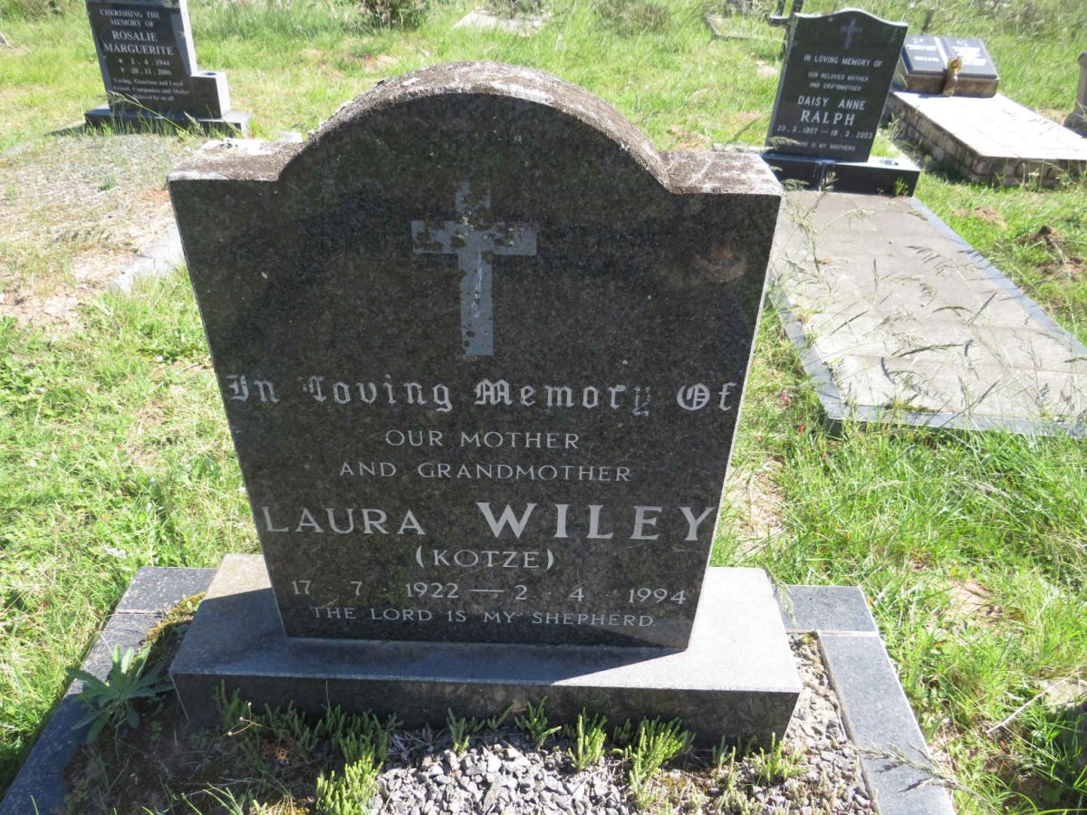 WILEY Laura nee KOTZE 1922-1994