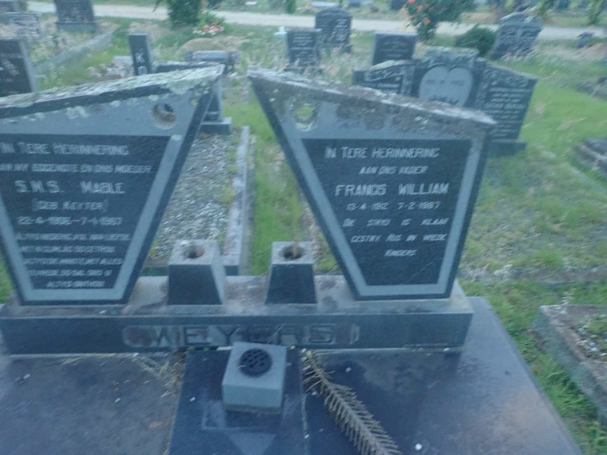 WEYERS Francis William 1912-1987 & S.M.S. KEYTER 1906-1967 _1