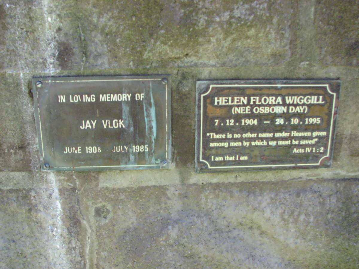 VLOK Jay 1908-1985 :: WIGGILL Helen Flora nee OSBORN DAY 1904-1995