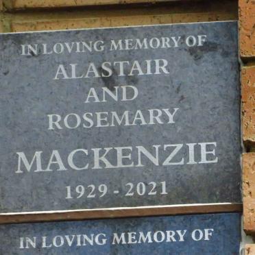 MACKENZIE Alastair &amp; Rosemary 1929-2021