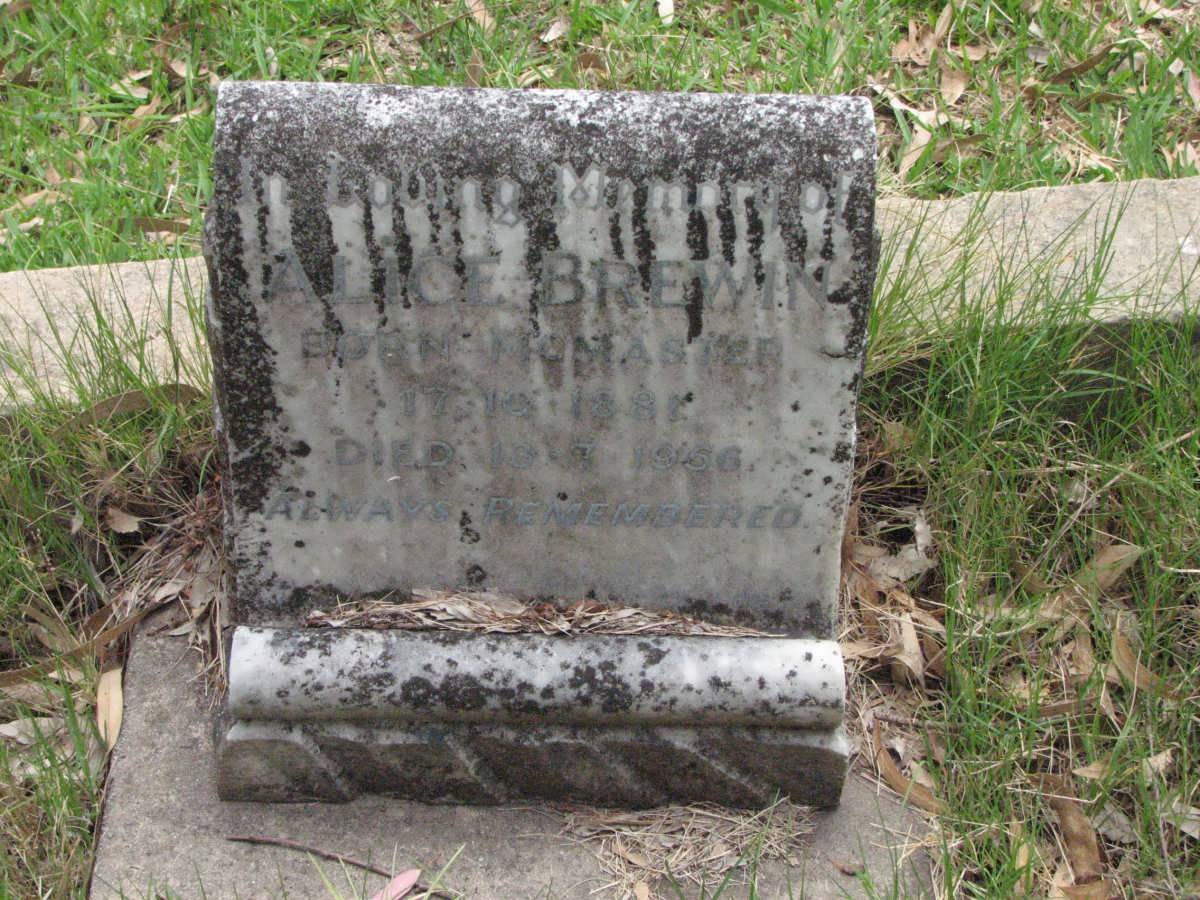 BREWIN Alice nee McMASTER 1881-1956