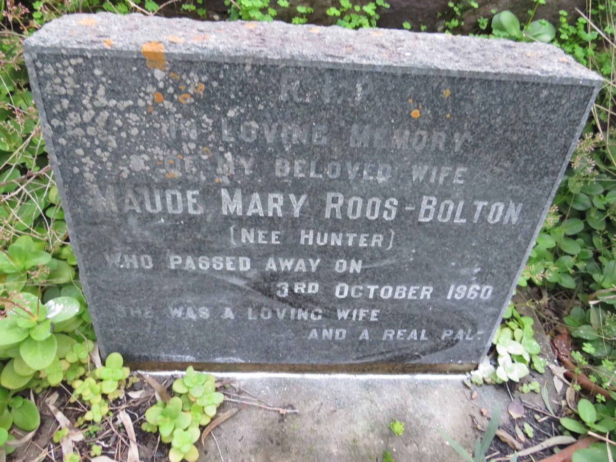 BOLTON Maude Mary, ROOS nee HUNTER -1960