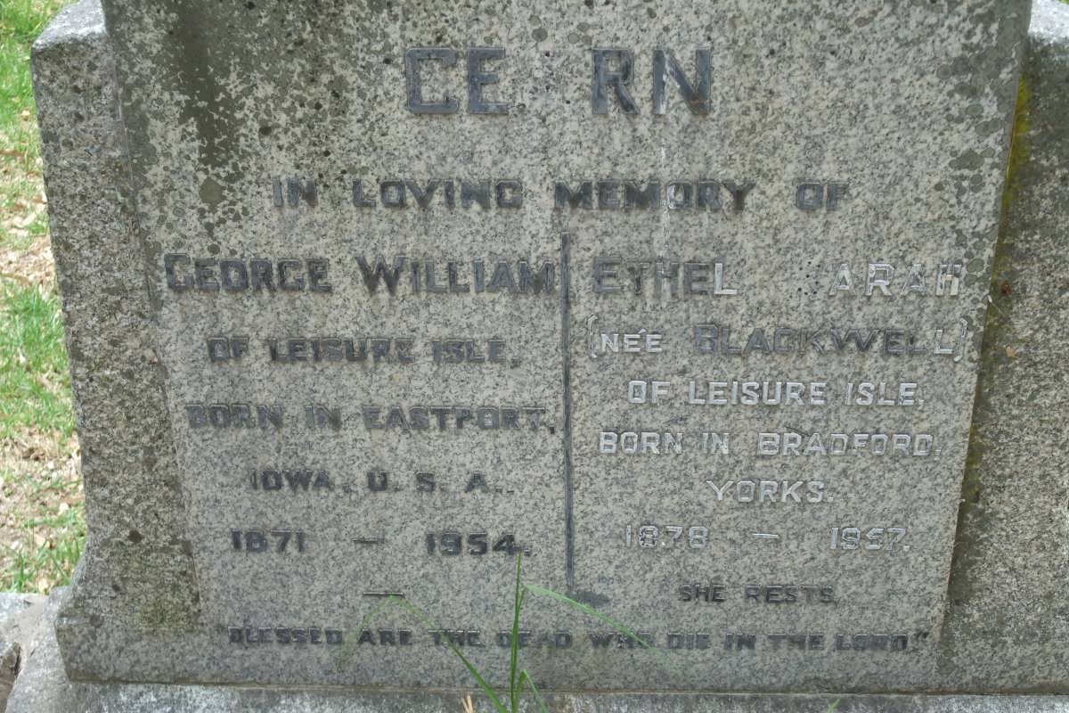 CEARN George William 1871-1954 &amp; Ethel Sarah BLACKWELL 1878-1957